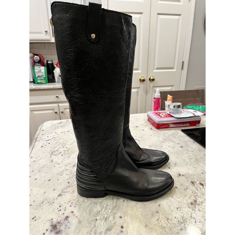 Steve Madden Arries Black Leather Moto Boots sz 6 EUC